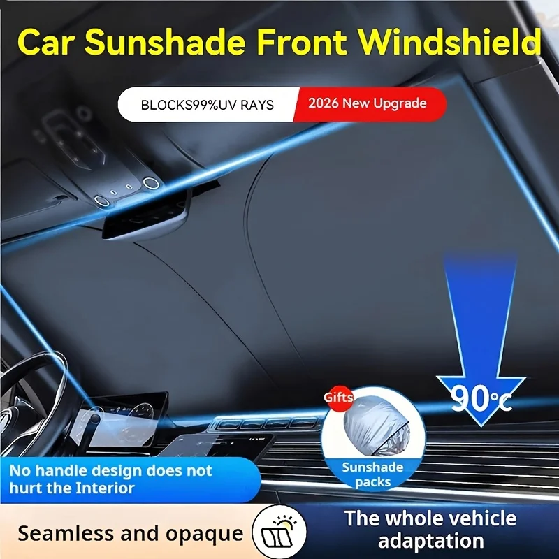 Foldable Car Windshield Sun Shade Universal Front Window Sun Visor UV Rays Block Heat Insulation Auto Interior Protector