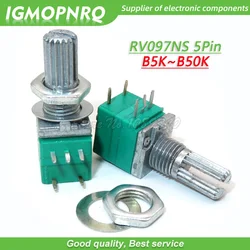 5pcs RV097NS 5K 10K 20K 50K 100K 500K B5K with a switch audio 5pin shaft 15mm amplifier sealing potentiometer IGMOPNRQ