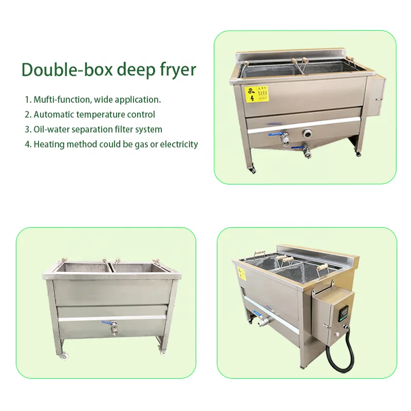Industrial Deep Continuous Fish Fryer Taro Chip Fryer with Heat Exchanger Core Motor Component for Vegetable Processing Plant