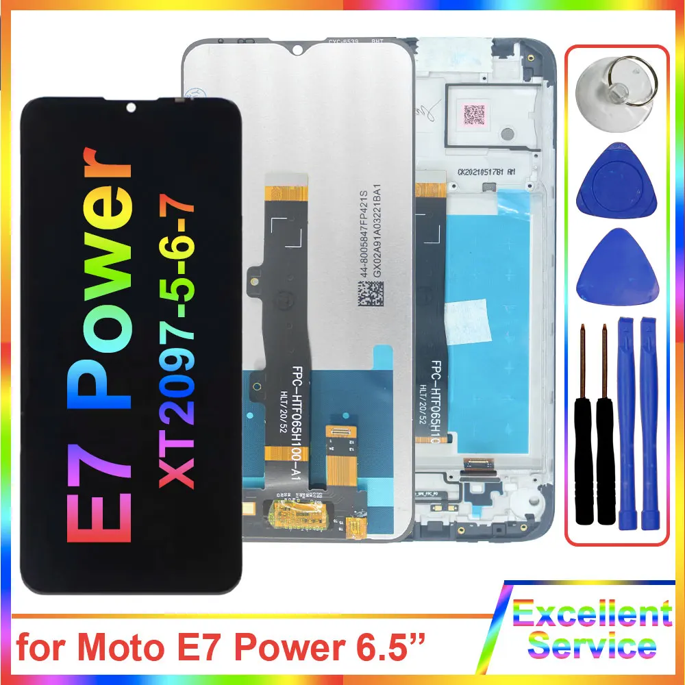 Testado lcd para motorola moto e7 power display lcd tela de toque digitador substituição para moto e7 power XT2097-5 lcd com quadro