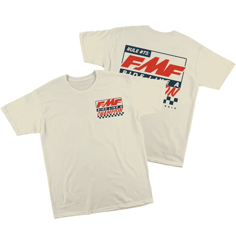 

2025 New Men's T-shirt Women's RULE # 73 TEE FMF Racing T-shirt Cotton Retro Short Sleeved T-shirt Men's Top StreetWear