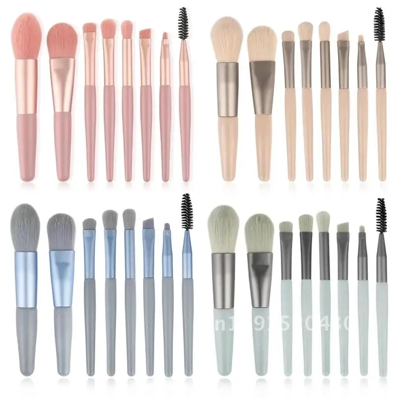 New 8Pcs Makeup Brush Set Makeup Concealer Brush Blush Loose Powder Brush Eye Shadow Highlighter Foundation Brush Beauty Tools