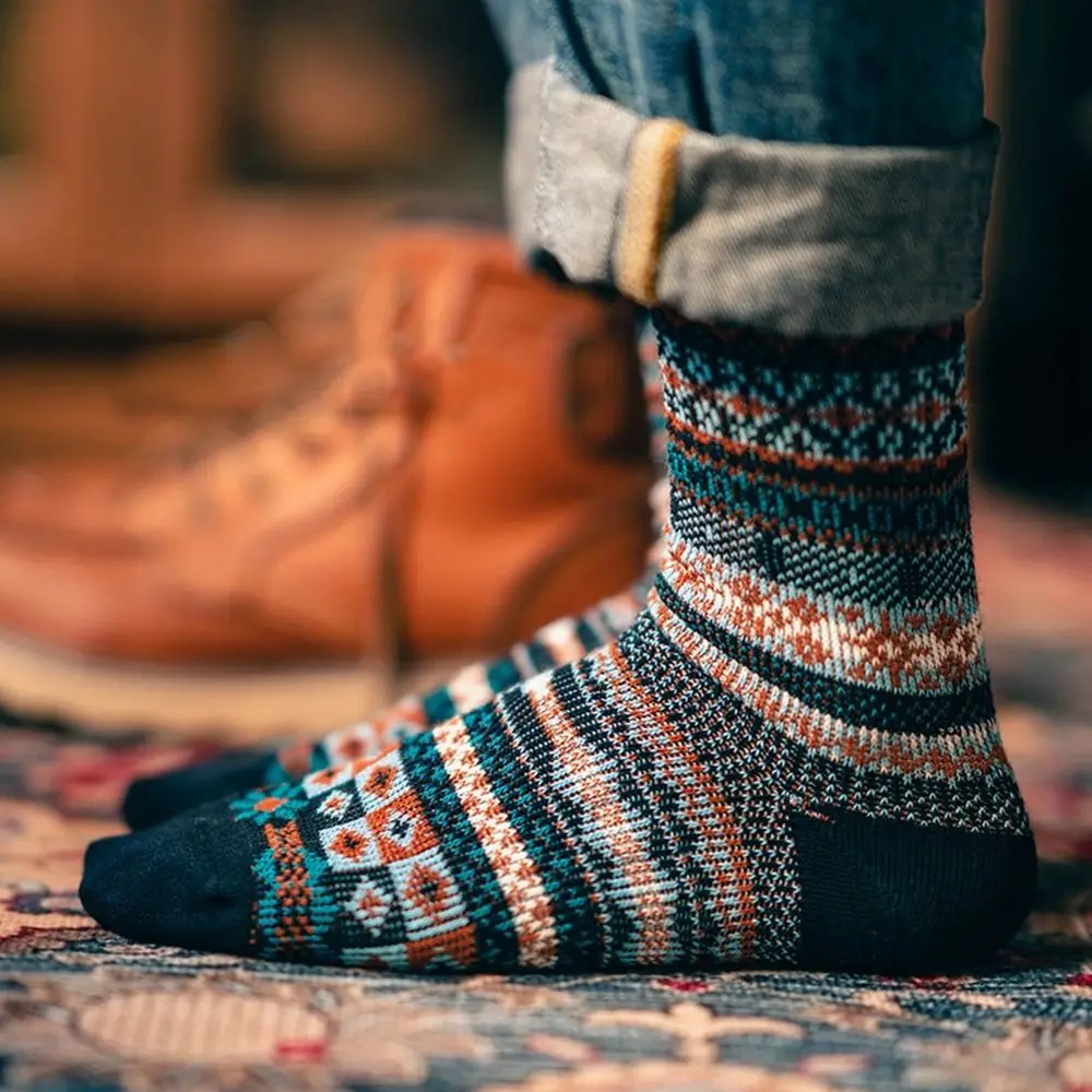 Calcetines largos de algodón para hombre y mujer, medias deportivas de estilo nacional, medias de tubo medio