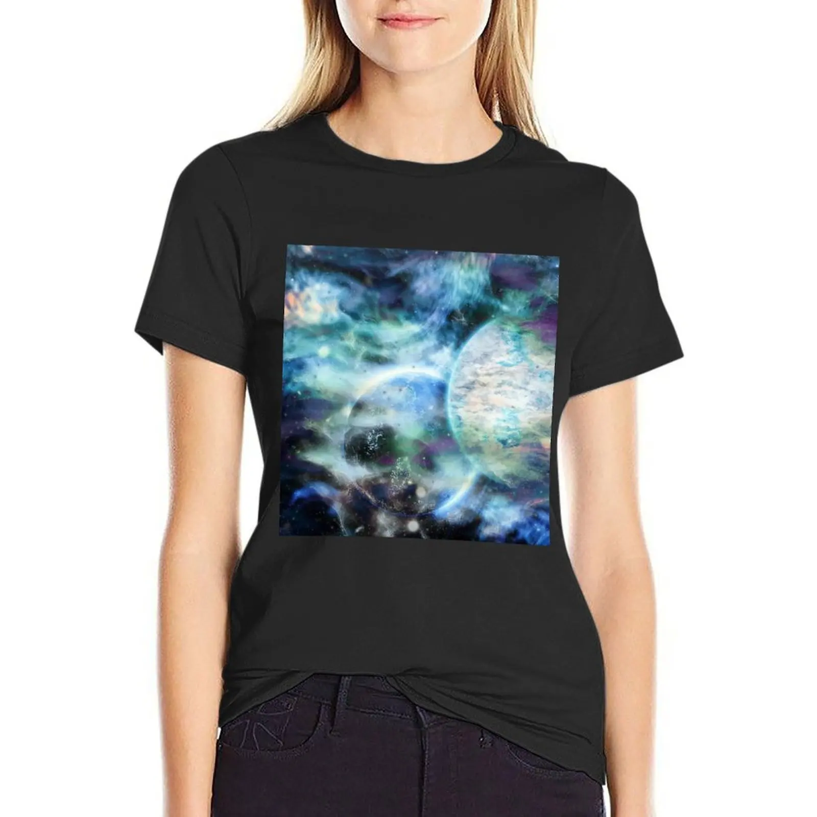 

Cosmology Otherworlds Spaceart T-Shirt Short sleeve tee sports fans vintage clothes t shirt Women