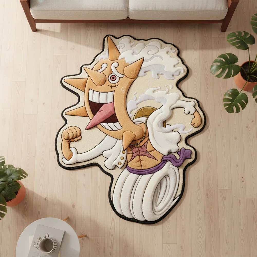 Alfombra Gear 5 Luffy Dios del Sol Nika, Alfombra de Anime, Arte de Fan de One Piece, Fruta del Diablo Nika, Forma Despertada de Joyboy, Decoración de Anime para el Hogar