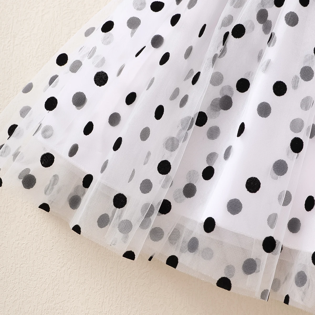 Mädchenkleidung Flügelärmelkleid Blaues Polka-Dot-Chiffon-Kinderkleid Geeignet für 1-6 Jahre alte Mädchen Sommerkleid – Detail 5