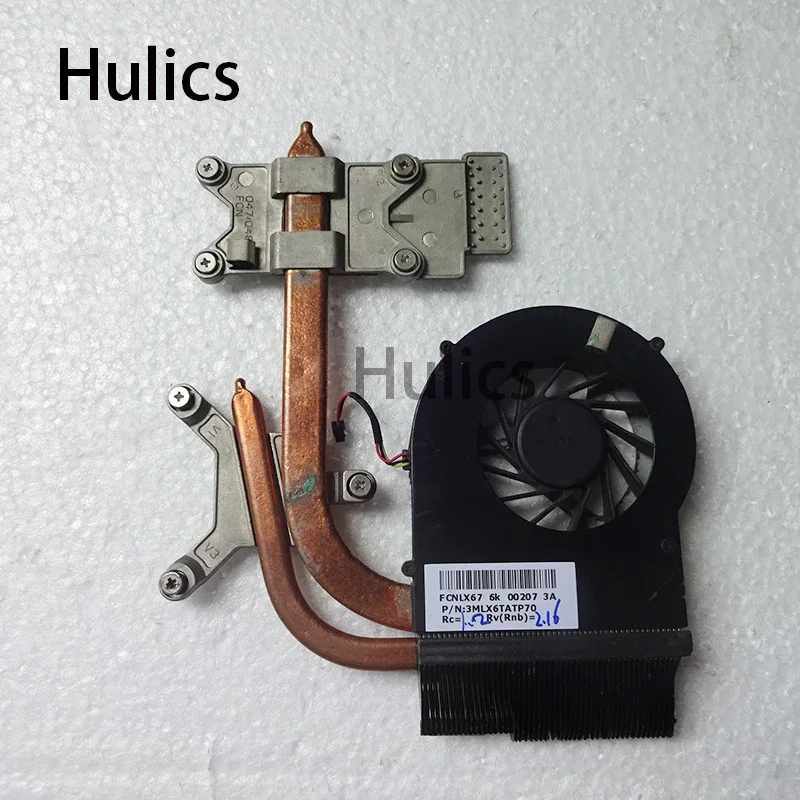 Hulics Used Orginal Laptop CPU Cooling Radiator Heatsink And Fan For HP DV7-4000 DV6-3000 Q47 Q48 3MLX6TATP70 FCNLX67