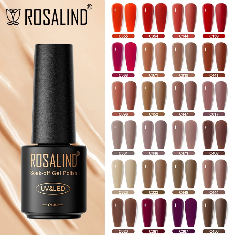 

Rosalind Gel Nail Polish Red Coffee Vernis Semiperment UV Led Enamel Hybrid Soak Off Top Base Coat Primer Manicure Nail Glue