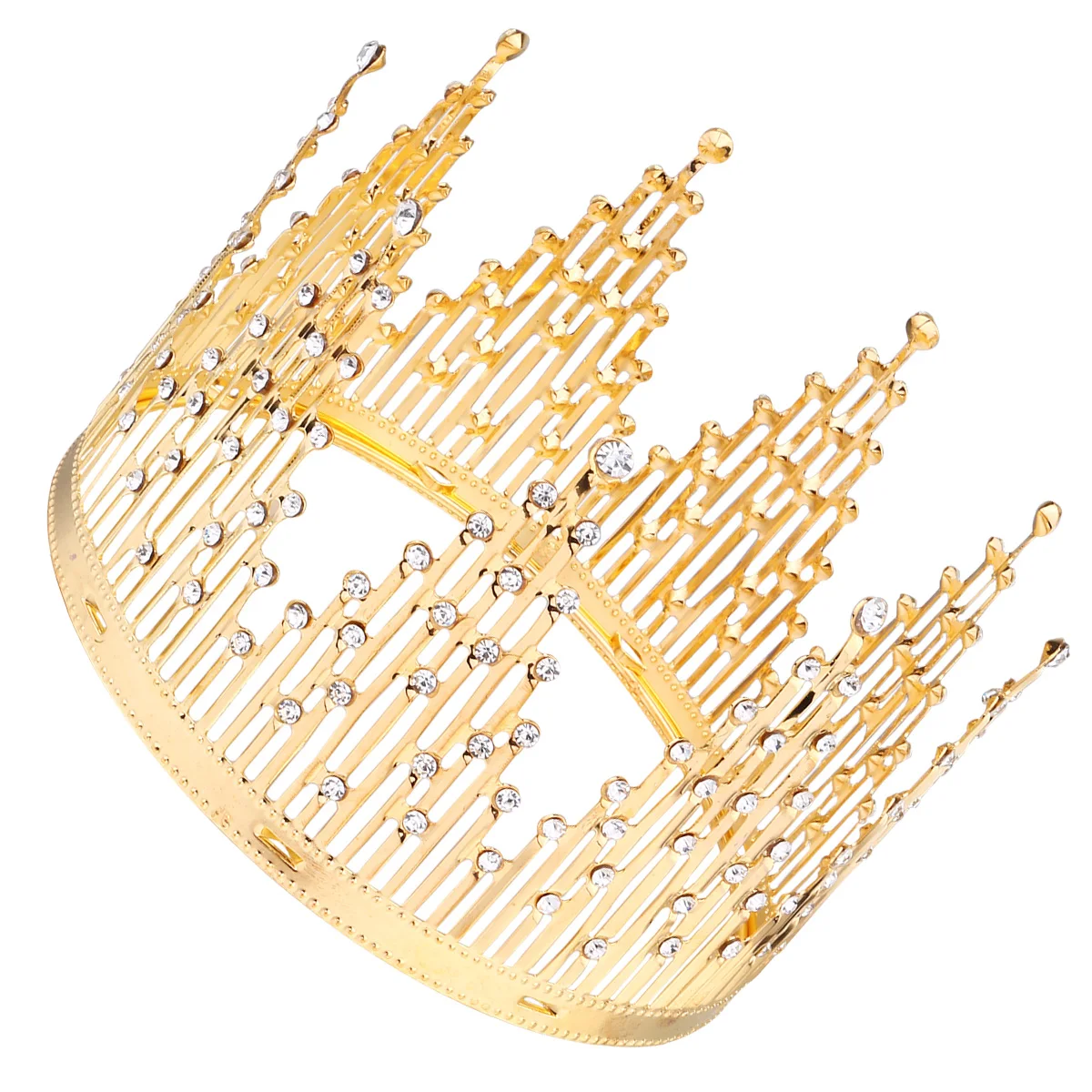 

1pc Crystal Crown Cake Topper Premium Durable Decoration For Birthday Party Carnival Celebration Golden Tiara Design Decorative