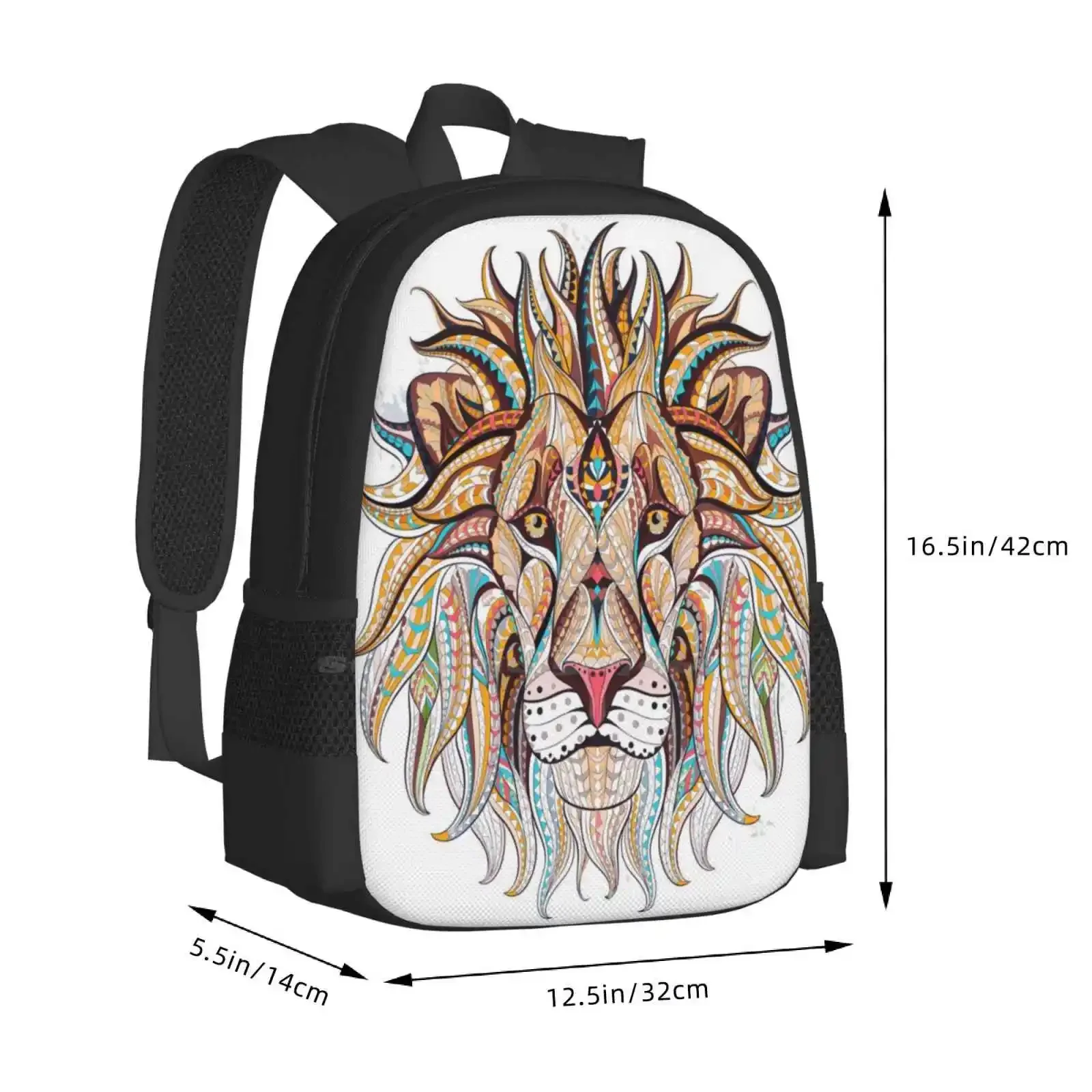 The Jungle King، Mighty Lion رائجة البيع حقيبة مدرسية على ظهره حقائب أنيقة على شكل حيوانات الغابة الأسد الغاضب الأسد الأقوياء الملك الطبيعة الغريبة #3