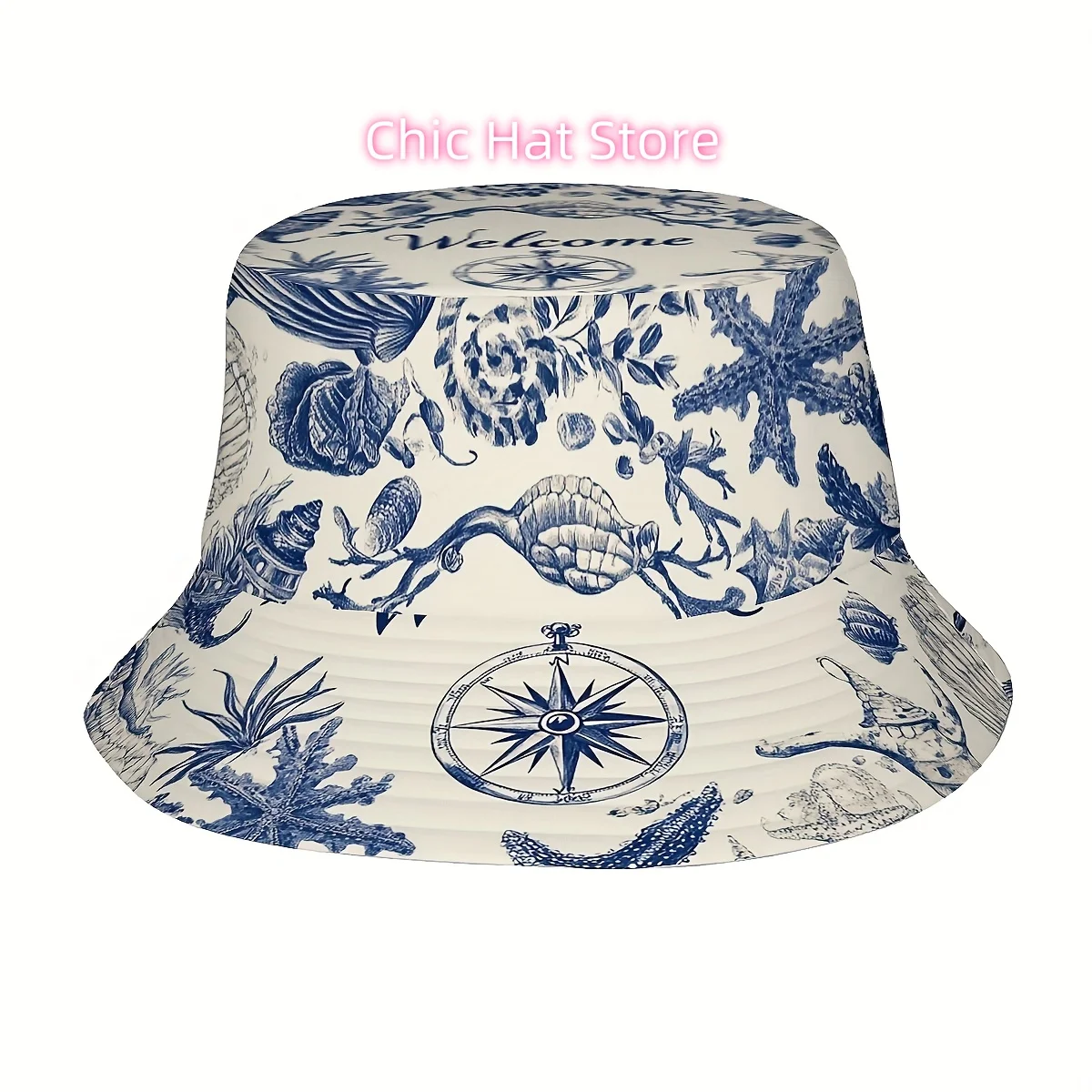 1pc Summer Bucket Hat - Funky Lemon & Purple Floral Print Fisherman Hat for Men & Women, Wide Brim, Outdoor Beach Golf Fishing H