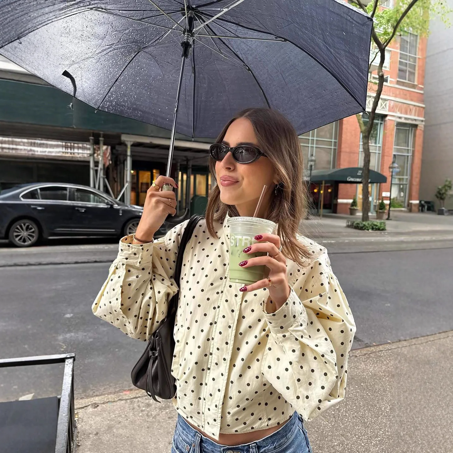 

Korean Style Thin Loose Polka Dot Open Cardigan Outerwear Top European And American Style New Arrival Women's Jacket