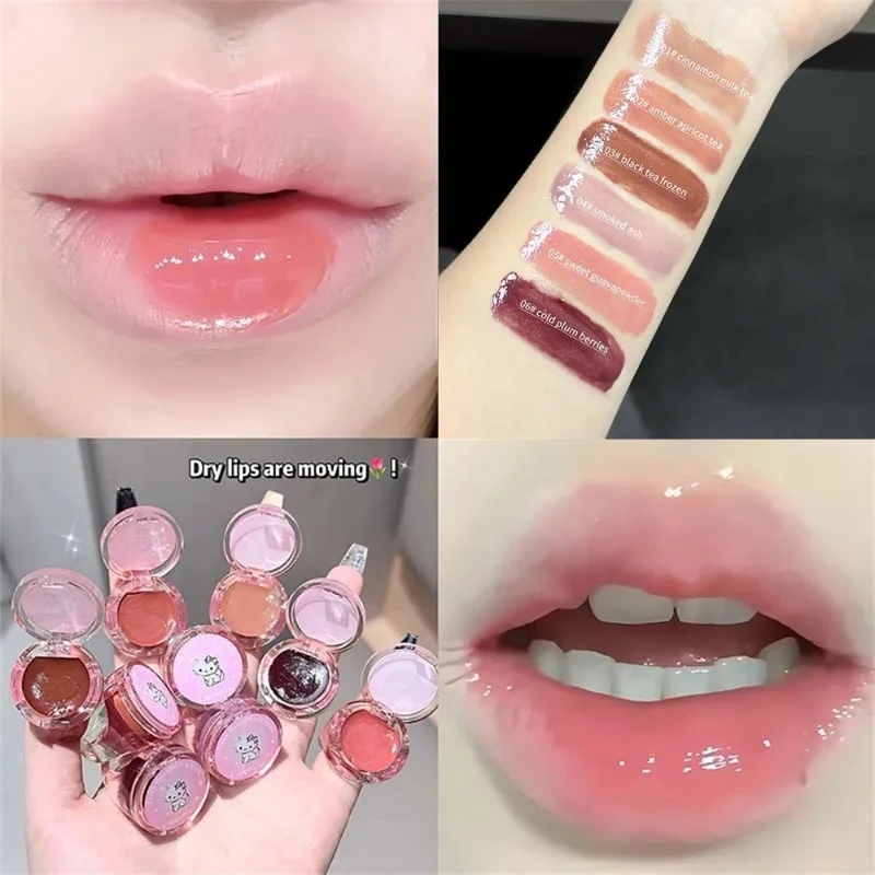 Crystal Grape Mirror Glassy Cute Ring Lipstick Hydrating Sheer Glitter Tint Lip Balm Niet-kleverige voller lipgloss Koreaanse make-up