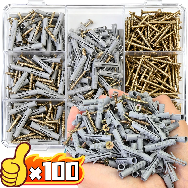 

Наборы винтов для пластиковых расширительных трубок, саморезы с головкой акулы, крепеж для сверления стен, крепеж для бетонных твердых кирпичей, камня, гипсокартона