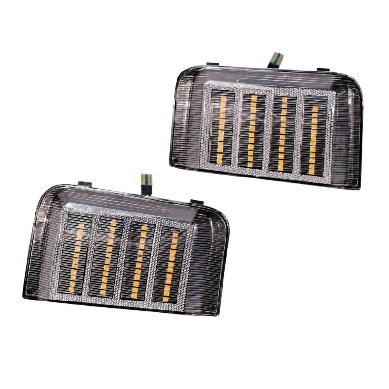 Yellow LED Exterior Mirror Lights with Four Bars per Lamp for Select Listed 2006-2019 Vehicle Applications