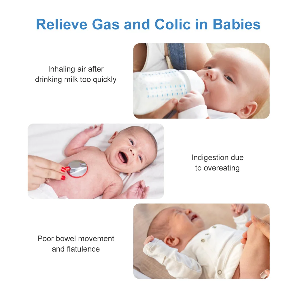 6pcs Gas and Colic Reliever for Babies, Baby Gas Colic Passer Natural Solution for Newborns Baby Colic Gas Relief Safe Effective