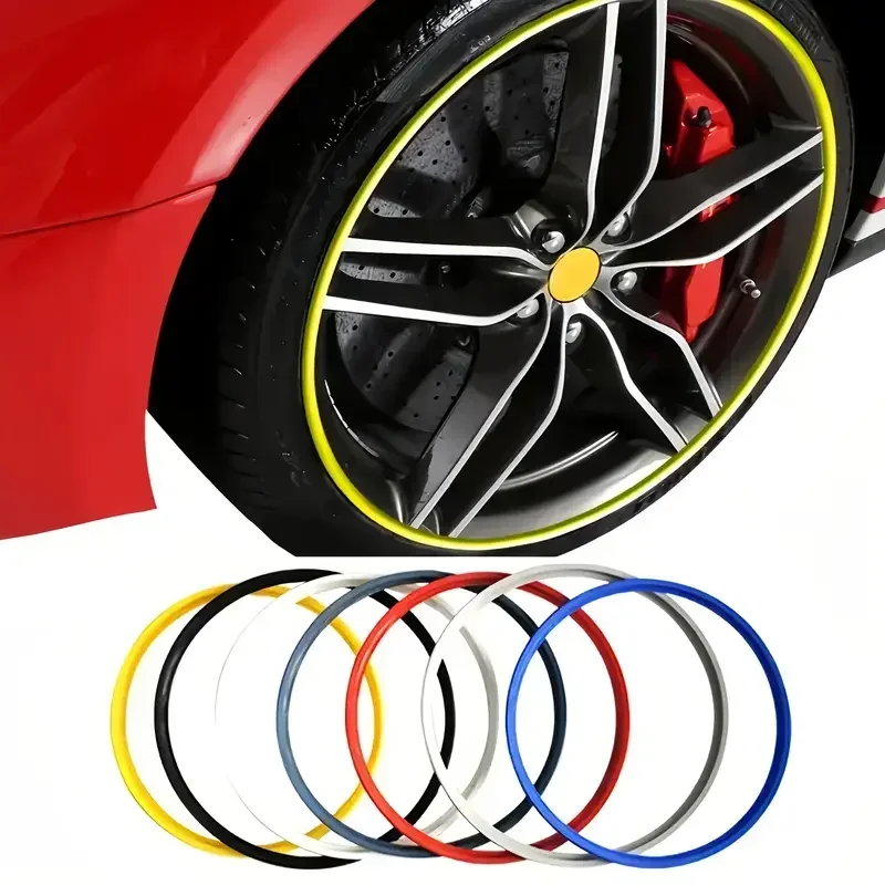 Tira Protectora Universal para Llantas de Coche de 8M/Rollo, Protector de Borde de Rueda, Antiarañazos, Tiras Decorativas, Adhesivo para Llantas de Coche, Anillo de Protección para Coche