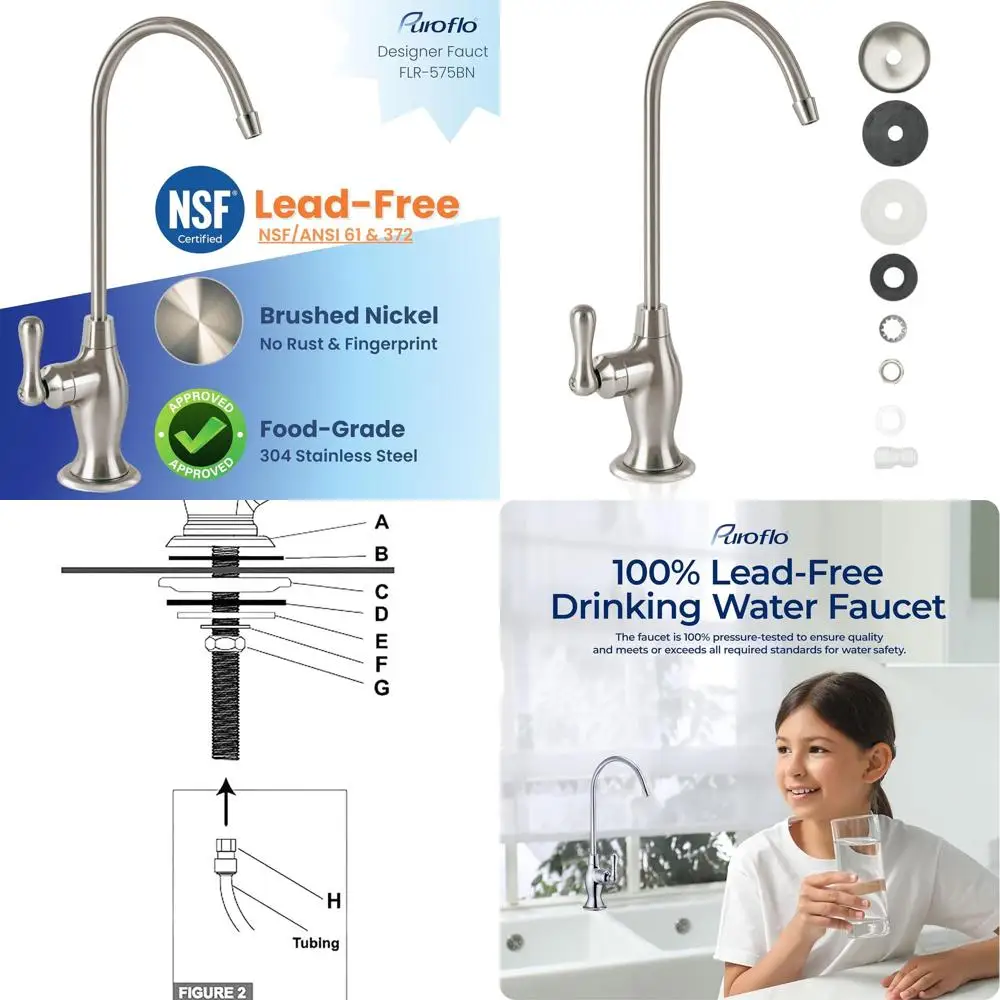 

NSF-Certified Brushed Nickel Reverse Osmosis Under-Sink Water Filtration System Faucet, Non-Air Gap, FLR-575BN