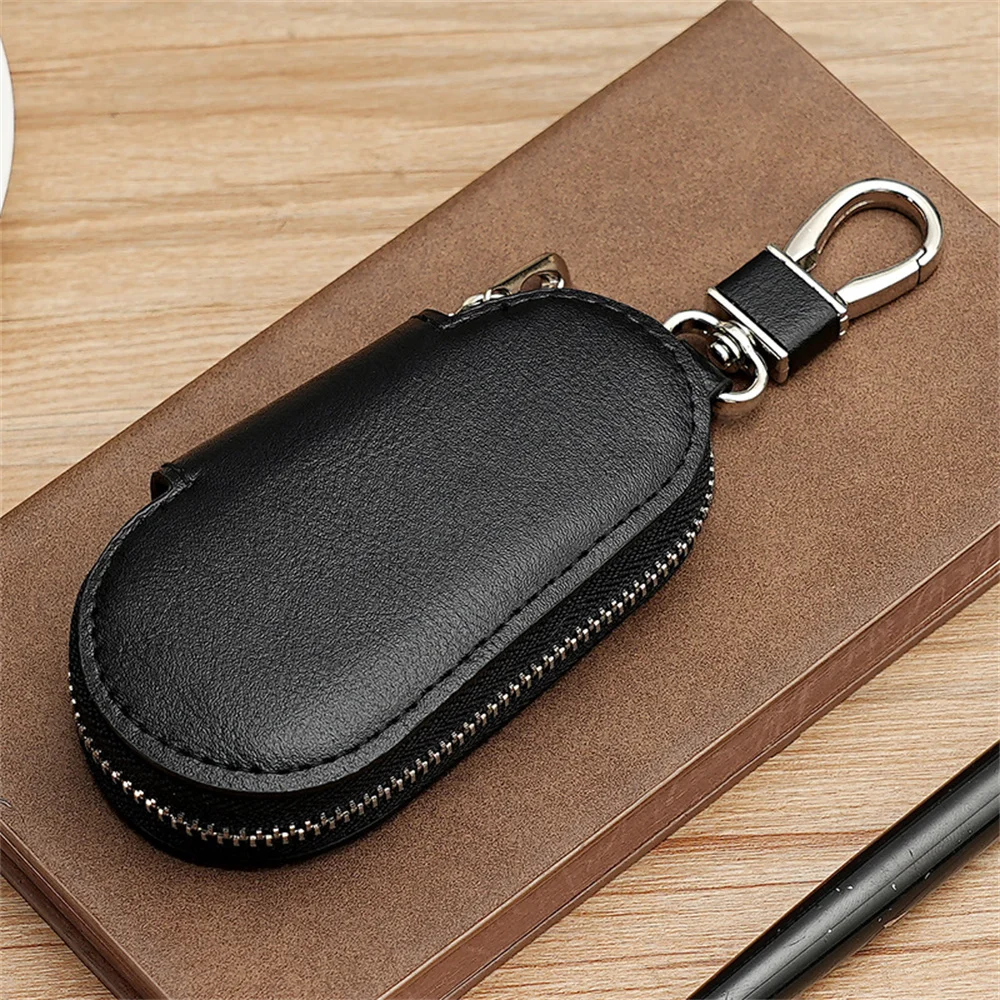 1pc New Fashionable Business Travel Car Key Bag Universal Model Men And Women Storage Key Leather Case Mini Key Bag