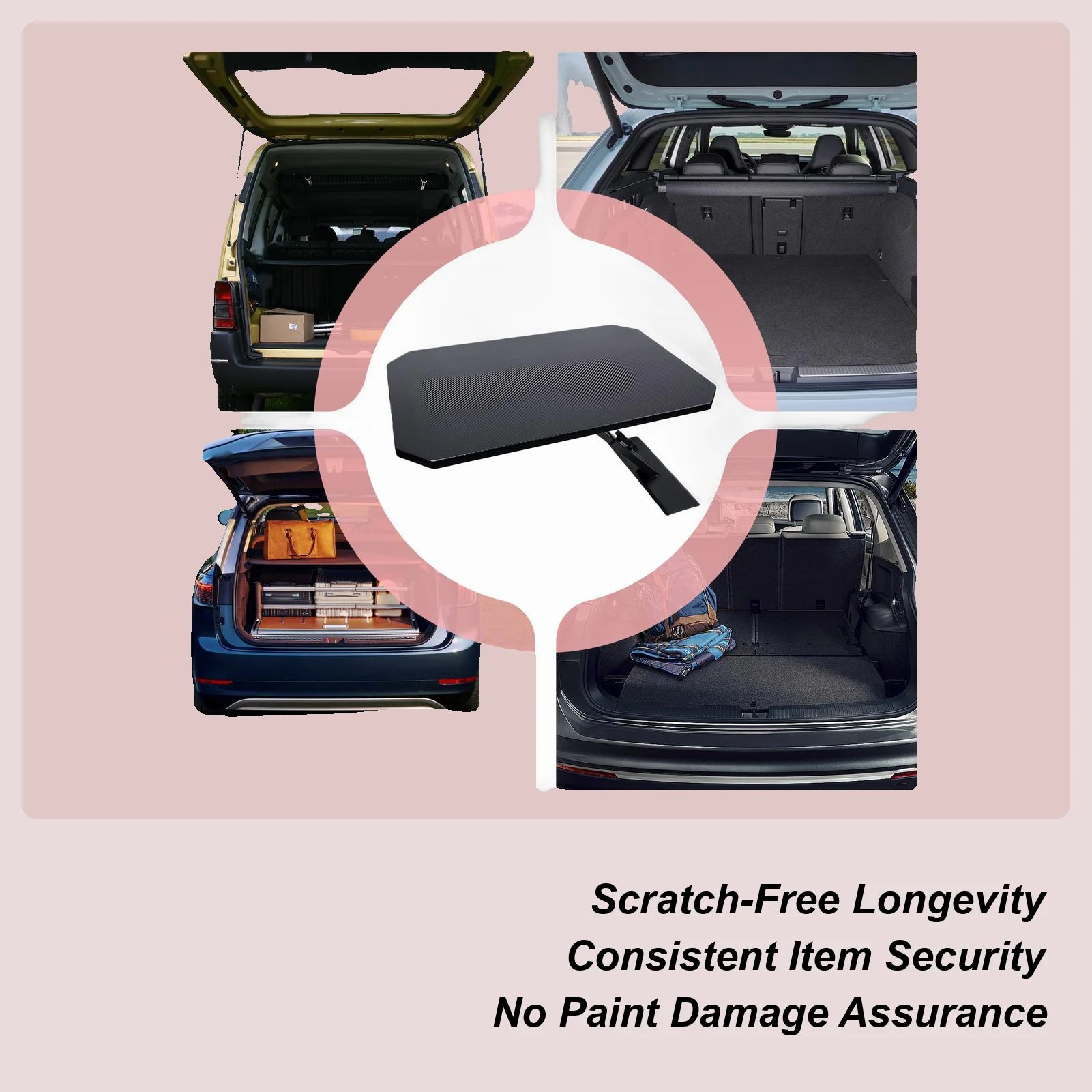 

Car Table Tray Heavy Duty Carbon Fiber Holder Solid Wood Trunk Car Eating Tray For SUV RV Sedan Auto Truck Interior Camping