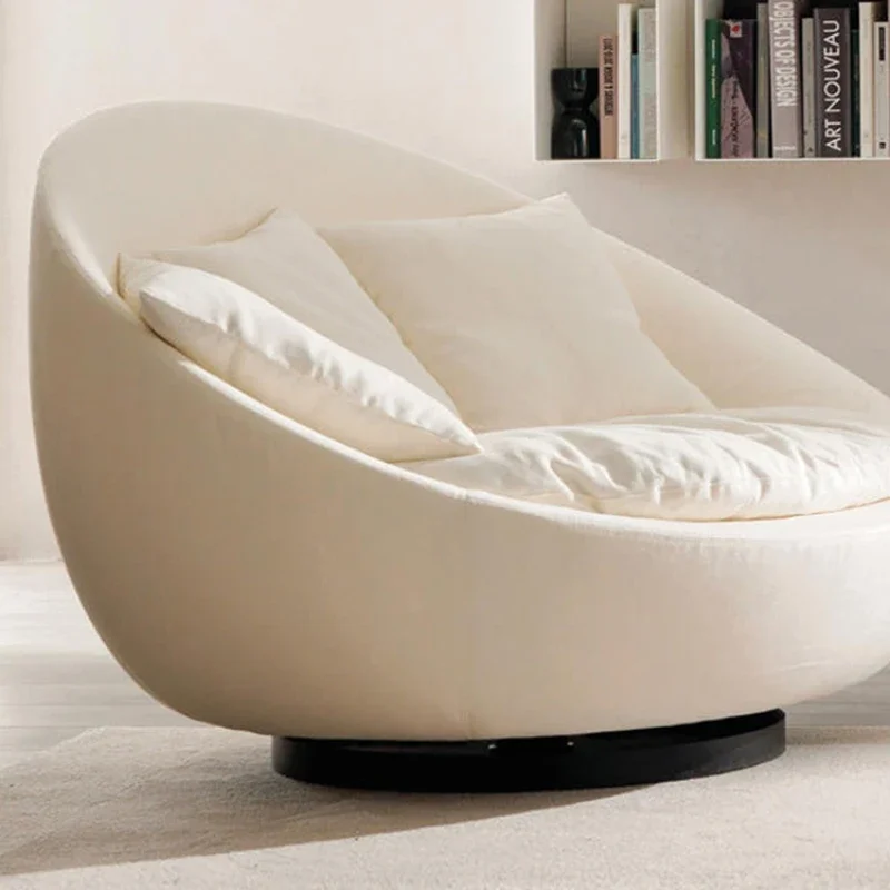 

Circular fabric single person sofa, postmodern rotating leisure chair