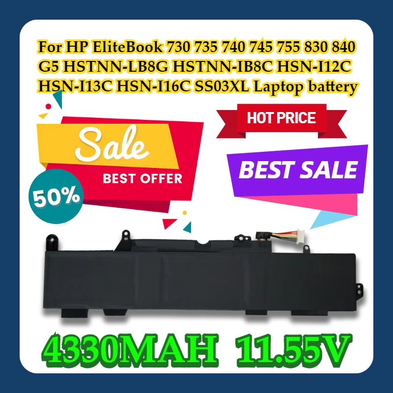 

For HP EliteBook 730 735 740 745 755 830 840 G5 HSTNN-LB8G HSTNN-IB8C HSN-I12C HSN-I13C HSN-I16C SS03XL Laptop battery