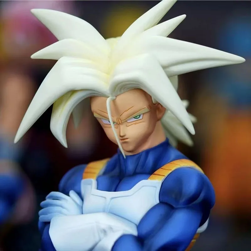 Genuíno em estoque dragon ball z super troncos figura cabeças substituíveis futuro troncos figuras de ação estátua coleção modelo brinquedo