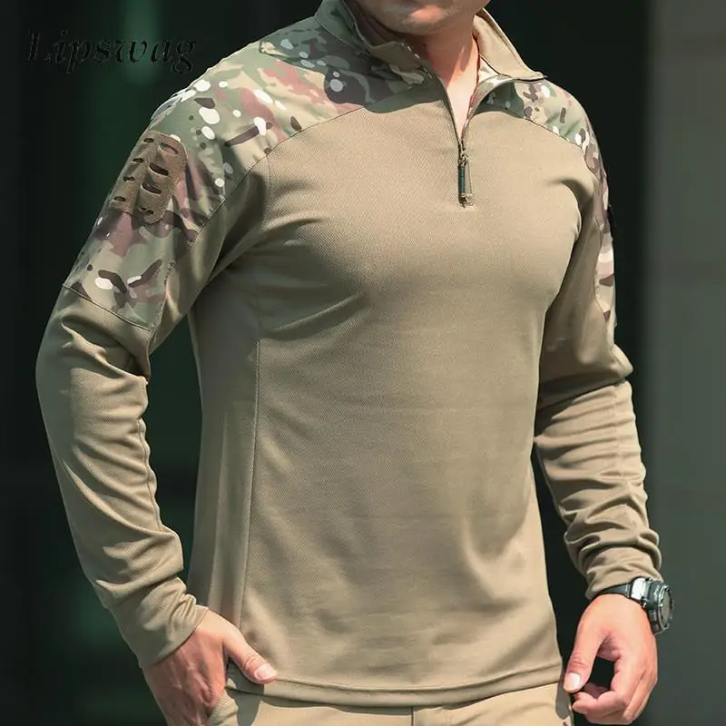 

Мужская толстовка с длинным рукавом и камуфляжным принтом Multicam, повседневная, на молнии, с воротником-стойкой, стильная, с элементами пэчворка, для активного отдыха, весна