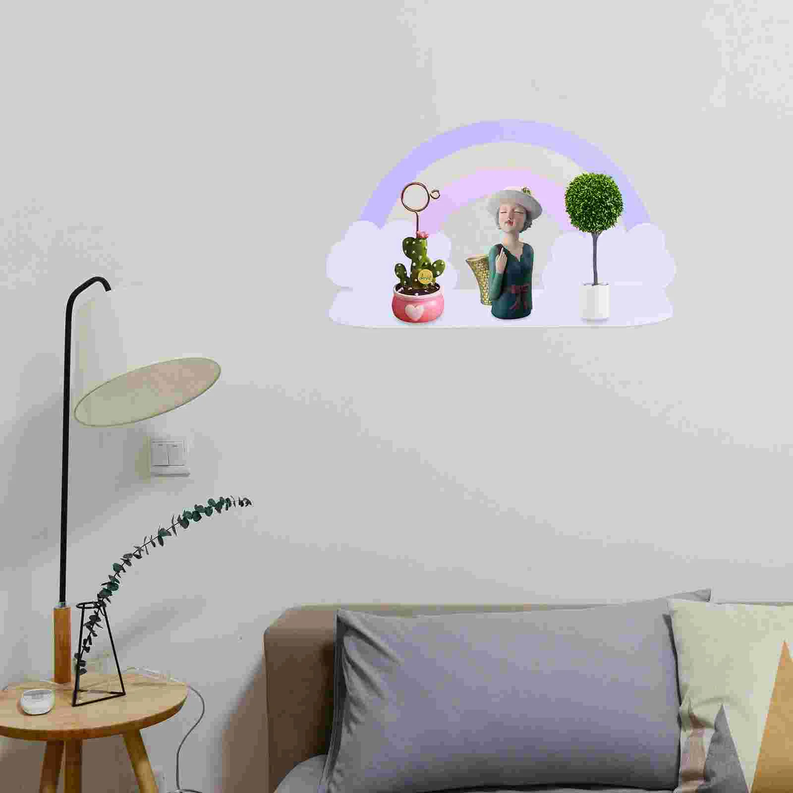 Cloud Shelf Multifunctional Storage Rack Simple Style Children's Room Sundries Holder Wooden Home