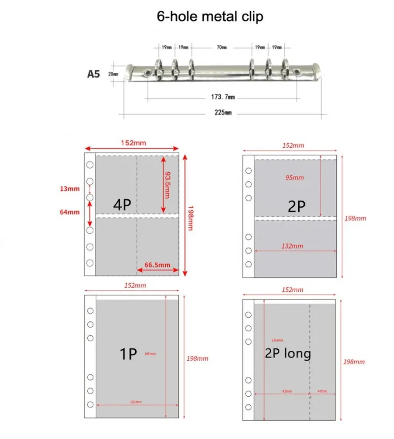 10pcs Photo Album Binder Refill Inner Sleeves 1P 2P 4P Transparent A5 Binder Sleeves Photocard Storage Organizer Loose Leaf