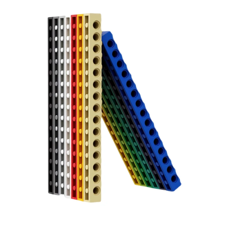 10PCS MOC high compatibility 3703 1x16 perforated building blocks, high-tech bridge and house bricks, DIY children's toys