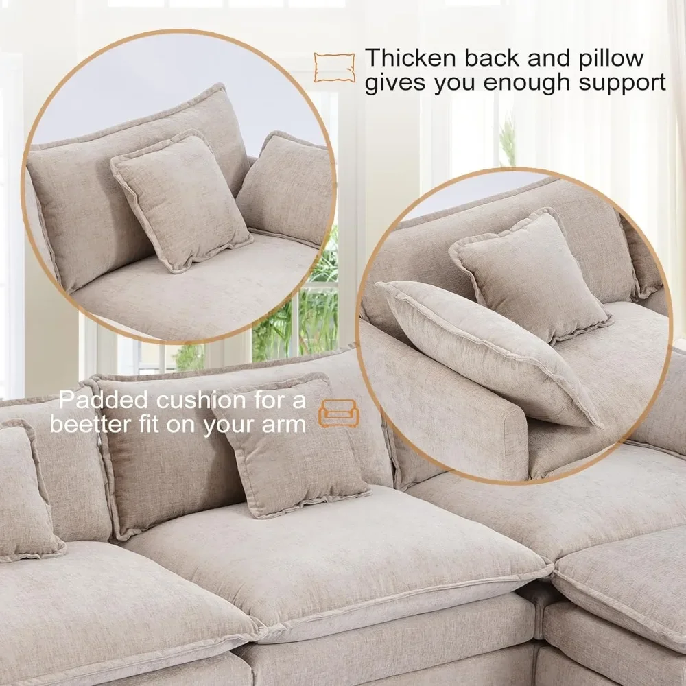 كرسي شانيل فاخر كبير الحجم مع مقعد عثماني عميق كرسي صالة أريكة واحدة أثاث منجد مريح مع P #5