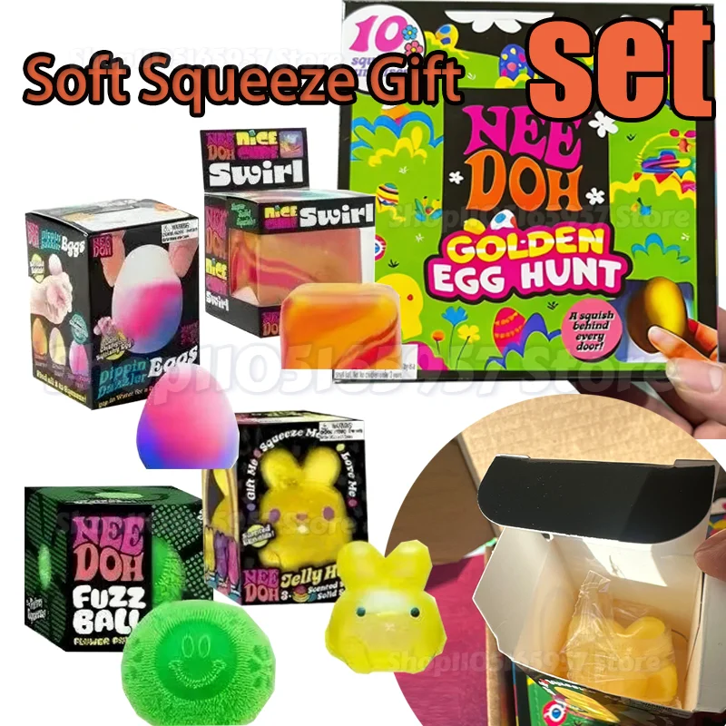 

Golden Egg Treasure Hunt Home Decor Blind Box Nee-doh Fidget Anti-stress Sensory Squeeze surprises Toy gifts For Kids & Adults