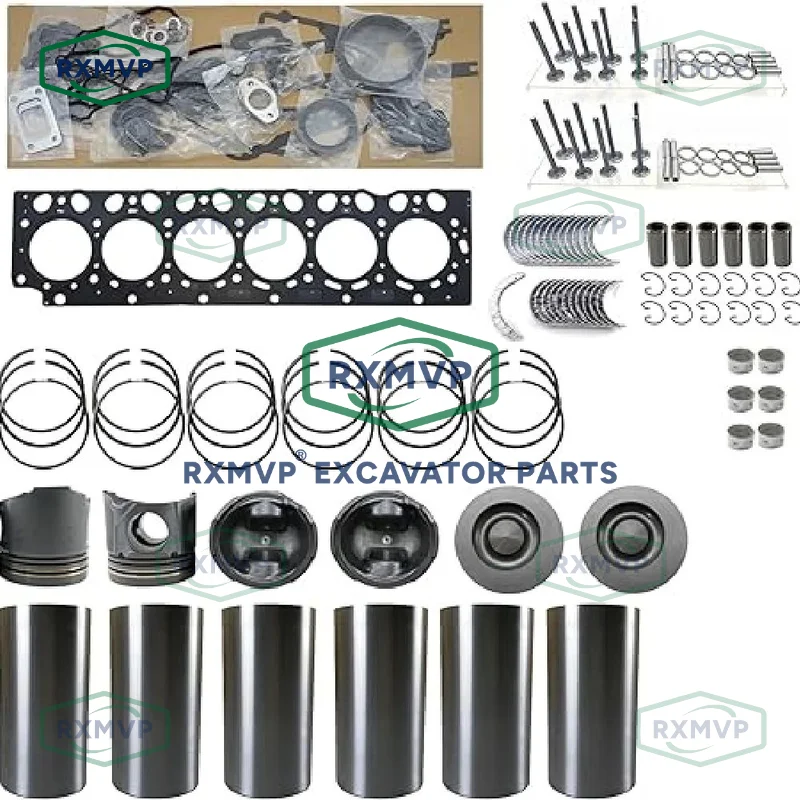 Excavator Spare Parts Engine Parts Liner Kit Piston Ring Valves Engine Bearing Nozzle D6D Overhaul Rebuild Kit VOL-VO EC210BLC