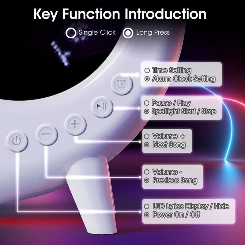 Mini lámpara de ambiente inalámbrica Conch táctil para ajustar la iluminación lámpara de escritorio RBG altavoz inalámbrico Bluetooth despertador