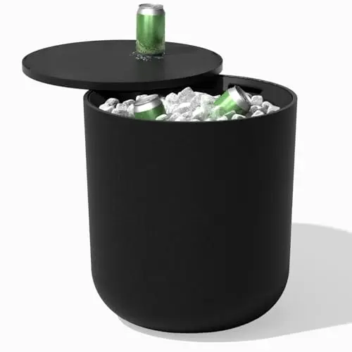 Kona Cooler Side Table - Outdoor Cooler Table and Ice Chest | Features a Swivel-Top Lid That Keeps Drinks Cool for Up
