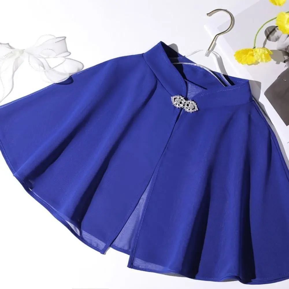 الشيفون العروس فستان الزفاف شال شفاف حجر الراين مشبك فساتين السهرة والأوشحة بلوزة عباءة بلون شيونغسام الرأس