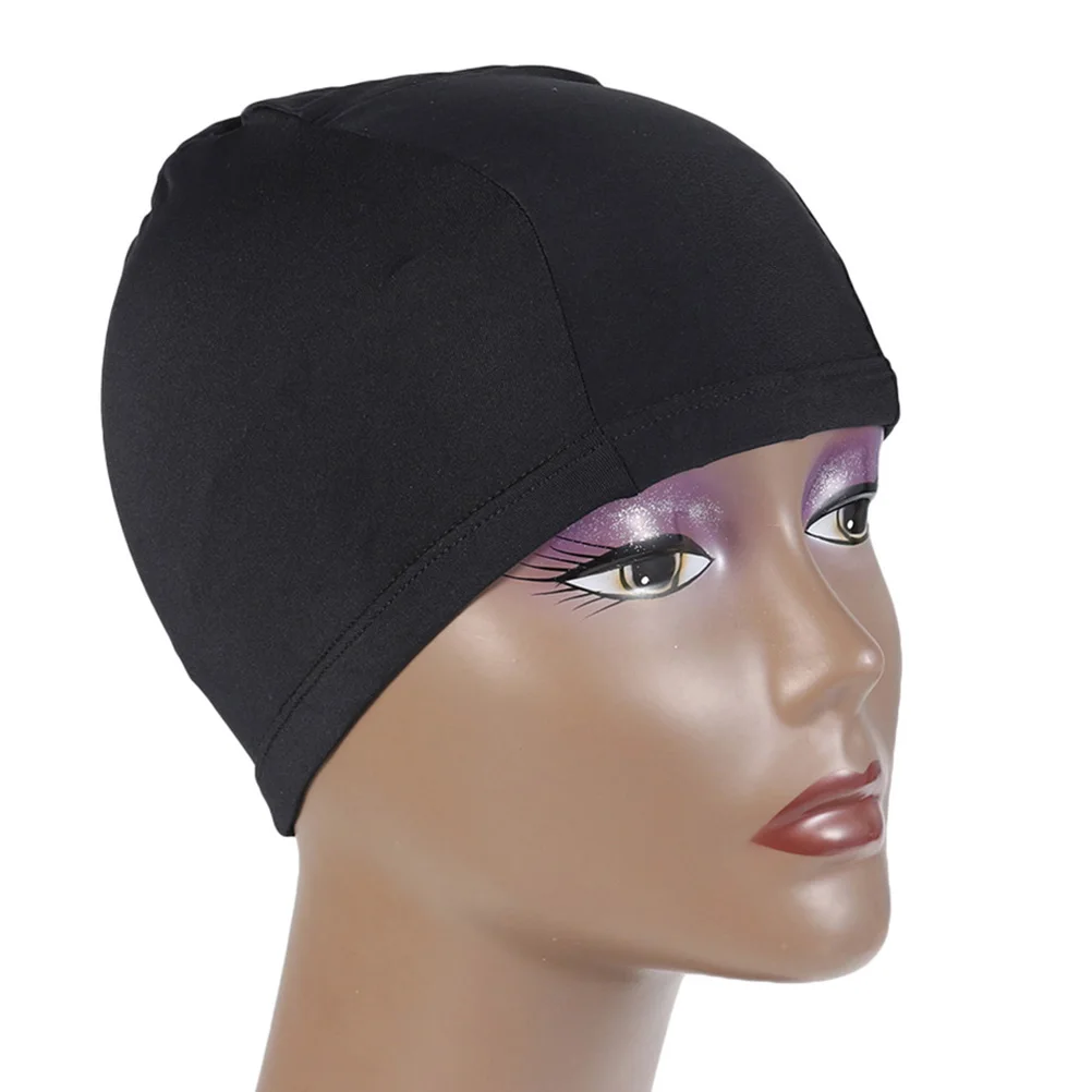 

6pcs Pure Color Swimming Caps Lightweight Durable Polyester Bathing Hats Waterproof Elastic Unisex Water Sports