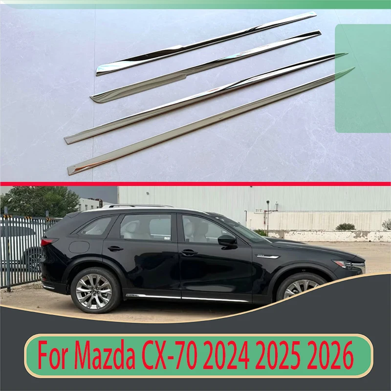 For Mazda CX-70 2024 2025 2026 Car Accessories Stainless Steel Side Door Body Molding Moulding Trim