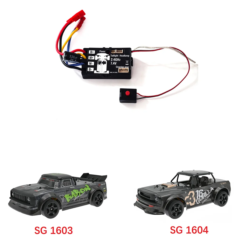 Mobil RC 2.4กรัมพร้อมไจโรเสริมสำหรับ SG 1603 SG 1604 UD1601 SG1604 SG1603 UD1602 1/16 mobil RC ชิ้นส่วนอะไหล่รถยนต์อุปกรณ์เสริม