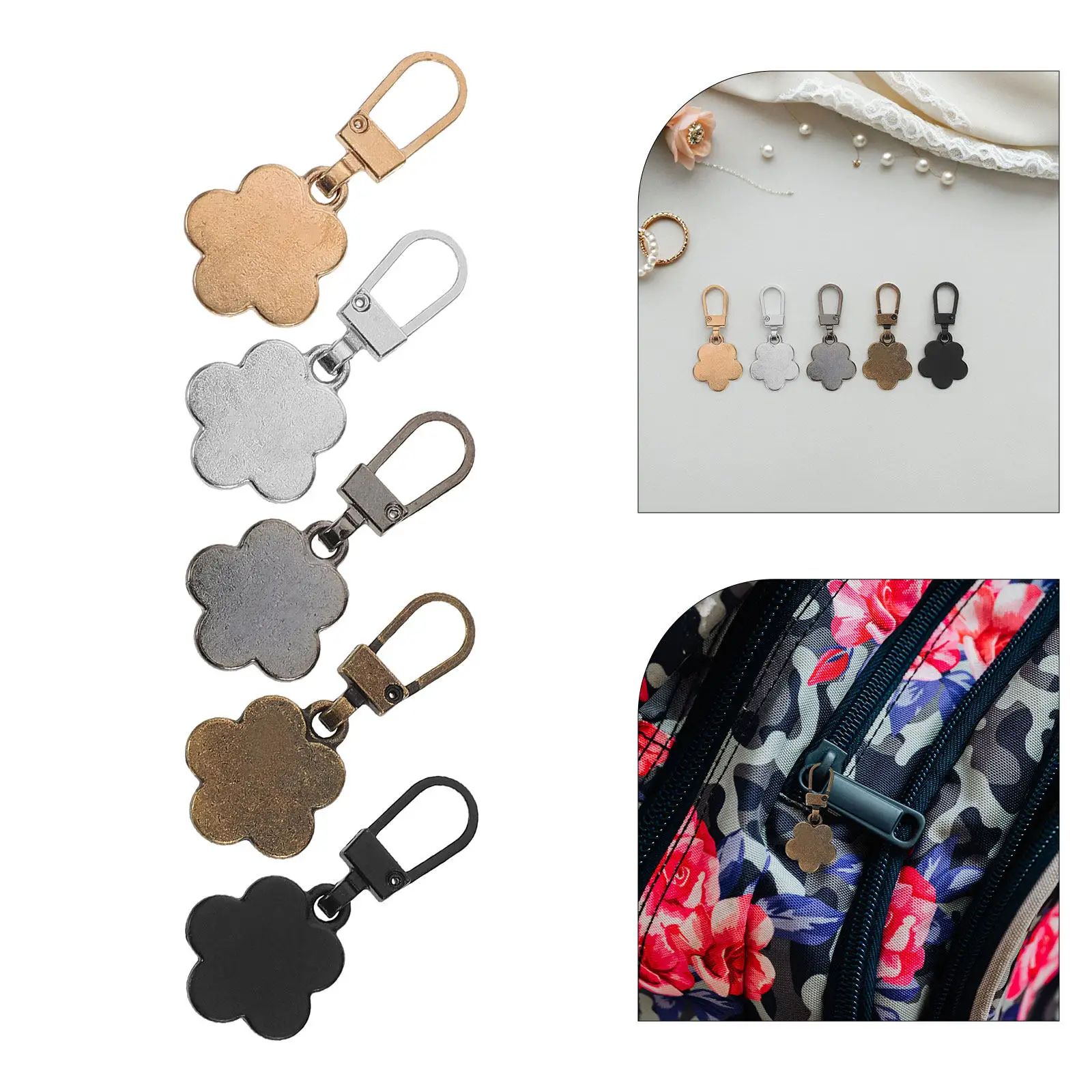 

15Pcs Universal Metal Zipper Pulls Detachable Replacement Slider for Bags Clothes Shoes Luggage Zipper Repair Accessories