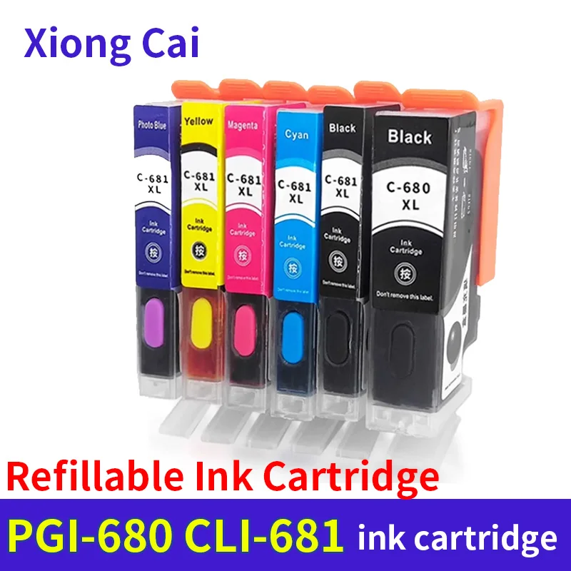 PGI-680 CLI-681 pgi680 Refill Ink Cartridge with Chip for Canon PIXMA TR7560 TR8560 TS6160 TS8160 TS9160 TS706 TS6260 Printer