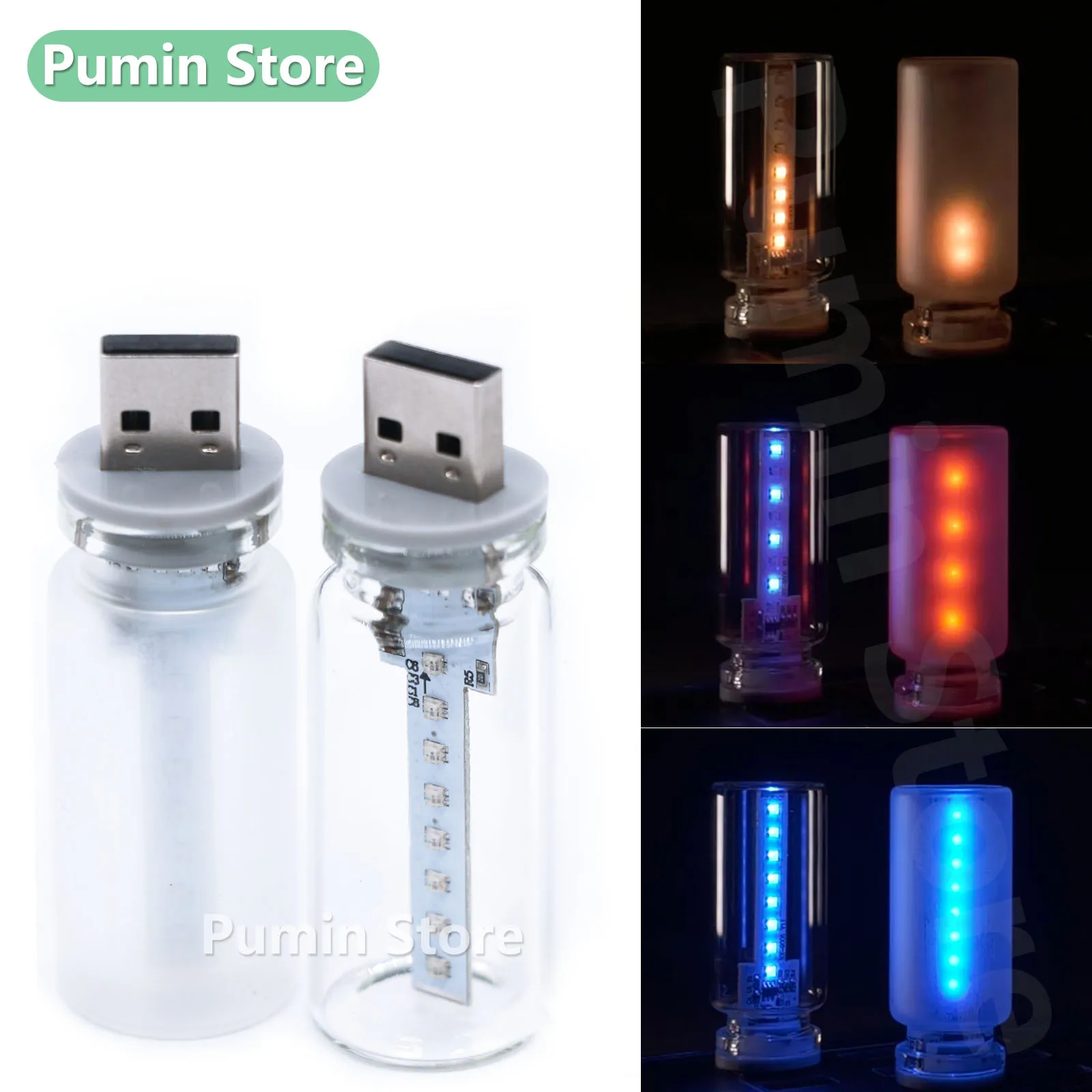 

LED USB bulb car Atmosphere lights night light DC5V touch adjustable 7 modes color ambient light For Camping notebook portable