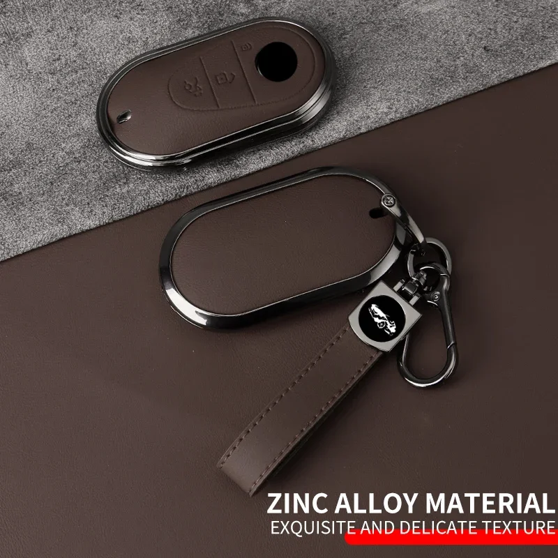

Alloy Leather Car Key Case Cover Protect Shell For Mercedes Benz 2021 C S Class W223 W206 S350L S400L S450L S500L Auto Accessory