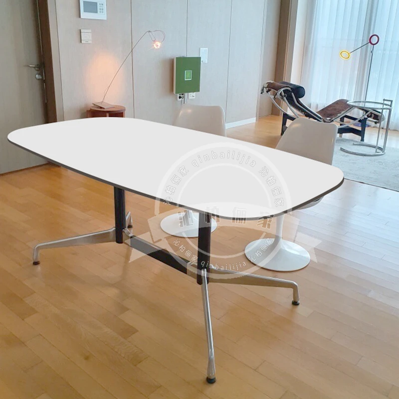 Desk Workbench Eames Table Stainless Steel Dining Table Bauhaus Black Rectangle Solid Wood Medieval Desk