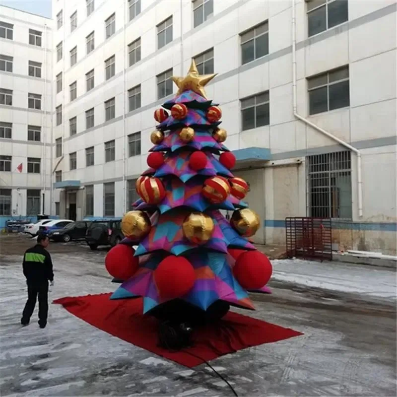 Custom 5m Inflatable Christmas Tree with LED Lights Green Holiday Indoor Decoration