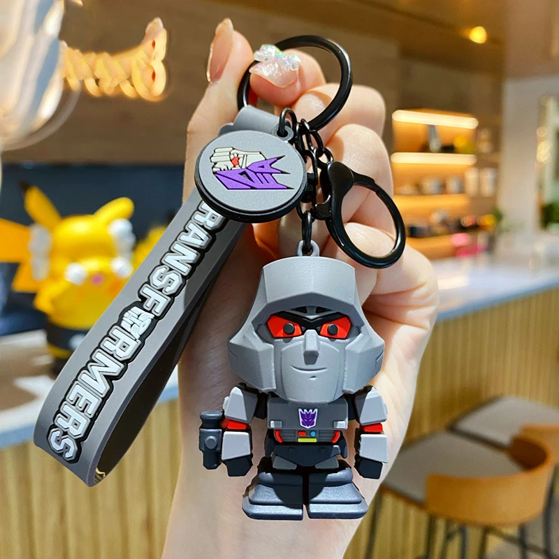 Cartoon Transform Shape Robot Toy Doll Keychain Cute Exquisite Cool Resin Mechanic Robot Key Chain Men Women Car Bag Charm Gifts