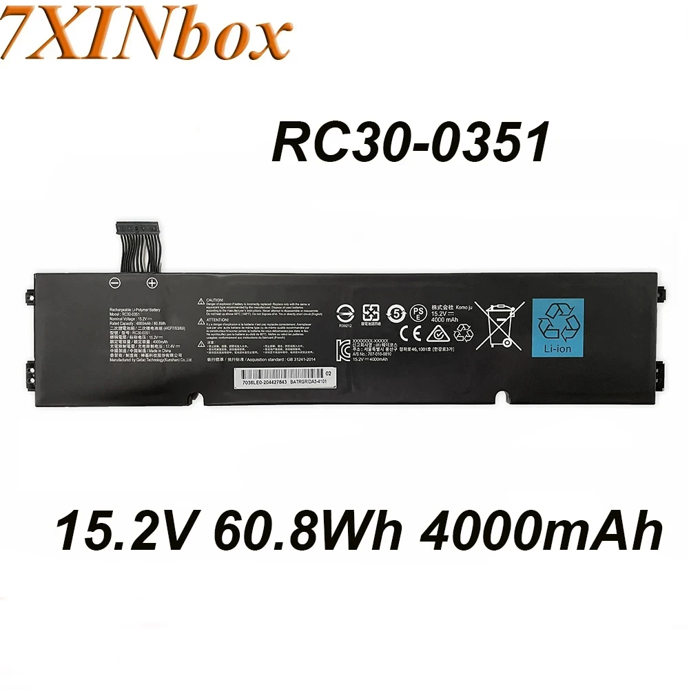 7XINbox RC30-0351 RZ09-0351 15.2V 60.8Wh 4000mAh Original Laptop Battery For Razer Blade 15 Base 2021 9E11