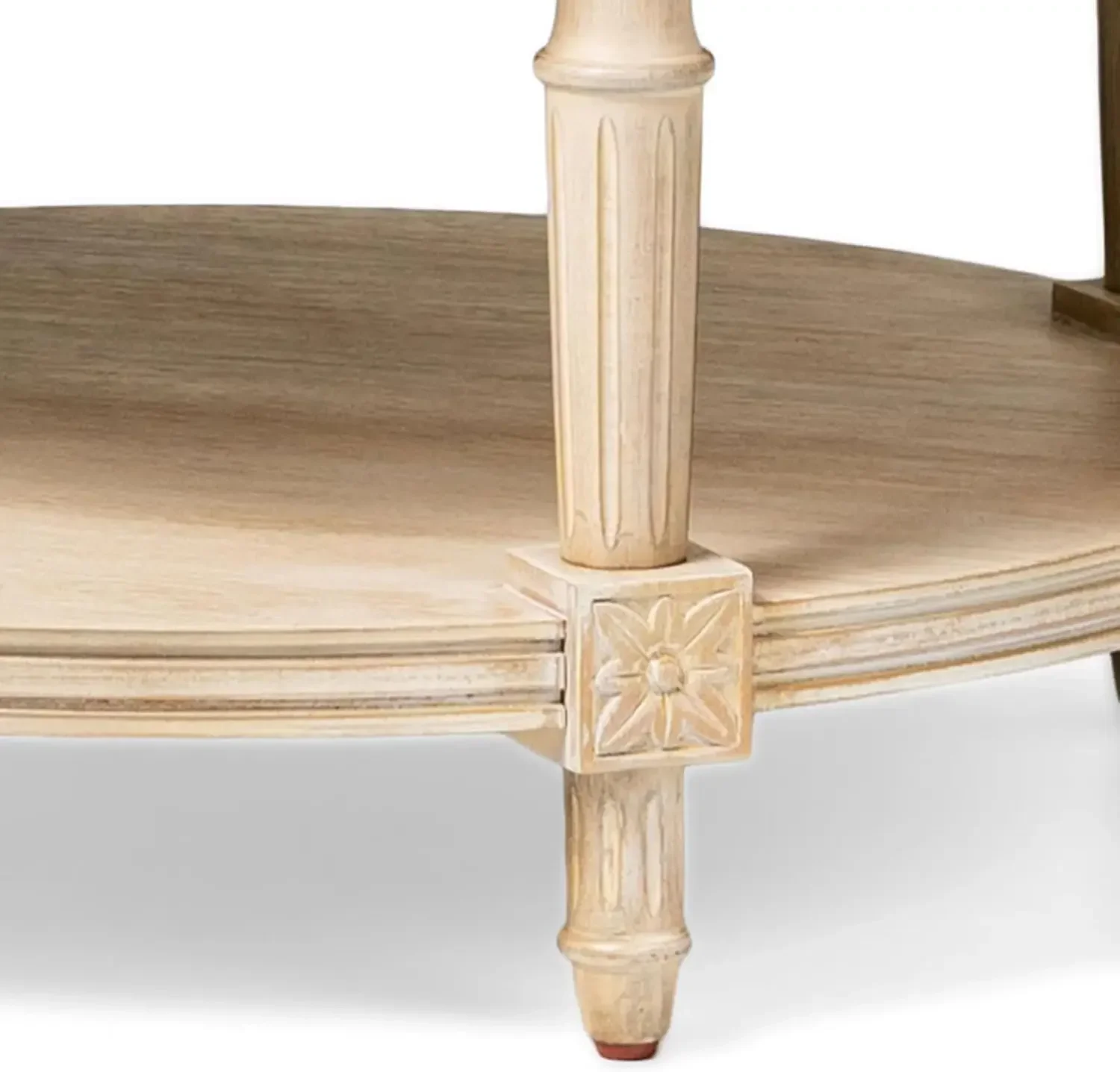 [وصول جديد، سعر مخفض! ]طاولة قهوة مركزية خشبية دائرية تقليدية كبيرة منحنية بطبقتين من بولمان مع مساحة تخزين على الرف