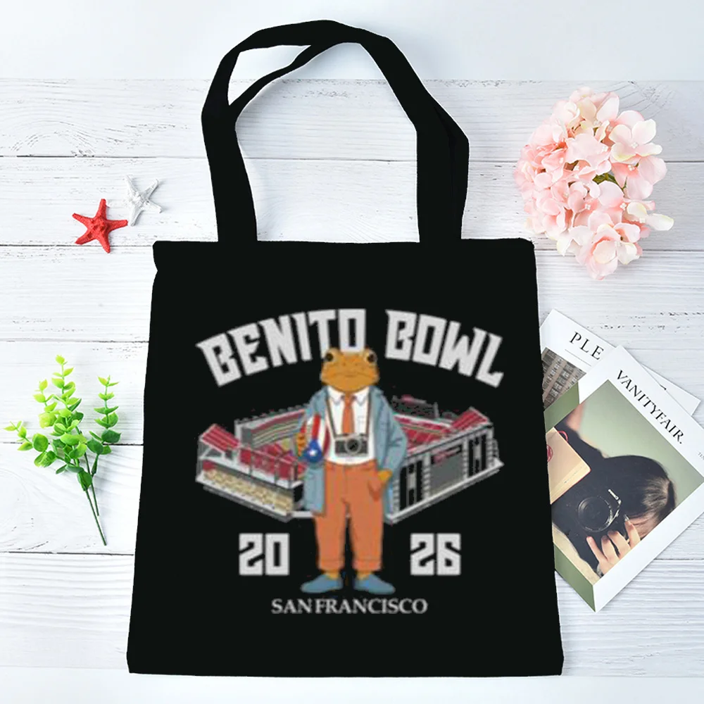 Bad Bunny tote bag reusable personnalisable foldable torba na zakupy grocery woman